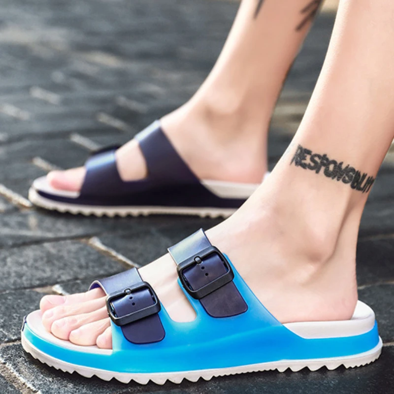 Casual Jelly Slippers Men's Non-slip Wearable Buckle Beach Shoes Outside Fashion Flat Bottom Sandals Zapatillas Informales
Casual Jelly Slippers Men's Non-slip Wearable Buckle Beach Shoes Outside Fashion Flat Bottom Sandals Zapatillas Informales