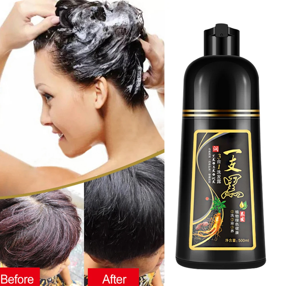 500ml Black Hair Color Dye Hair Shampoo Cream Organic Permanent Covers White Gray Shiny Natural Ginger Essence For Women Men
500ml Black Hair Color Dye Hair Shampoo Cream Organic Permanent Covers White Gray Shiny Natural Ginger Essence For Women Men