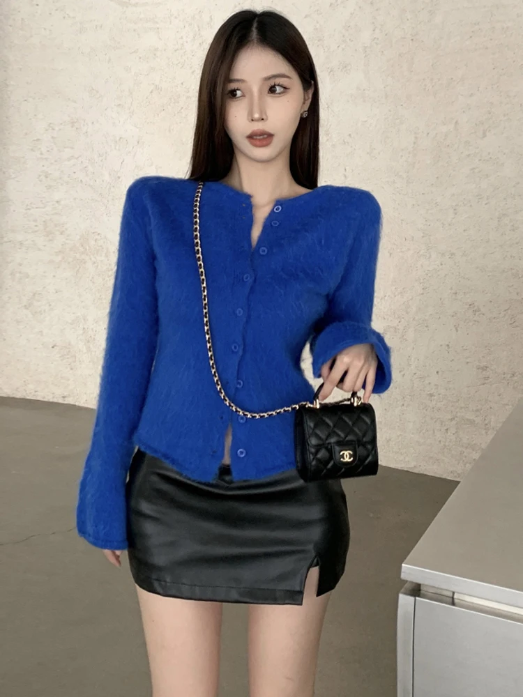 2022 Autumn Winter New Women Knitting Cardigan Sweater Flare Sleeve Solid Color Slim Jacket Female Single Breasted Cardigans
2022 Autumn Winter New Women Knitting Cardigan Sweater Flare Sleeve Solid Color Slim Jacket Female Single Breasted Cardigans