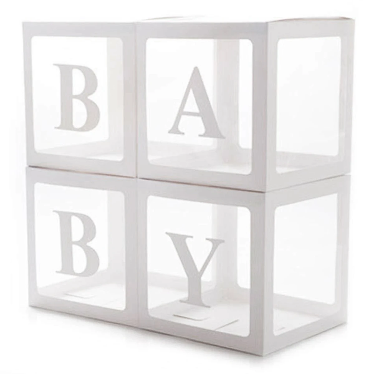 L Baby Shower Decorations Boxes for Boys Girls 4Pcs White Transparent Balloon Boxes with BABY Letters Reusable Balloons Boxes
L Baby Shower Decorations Boxes for Boys Girls 4Pcs White Transparent Balloon Boxes with BABY Letters Reusable Balloons Boxes