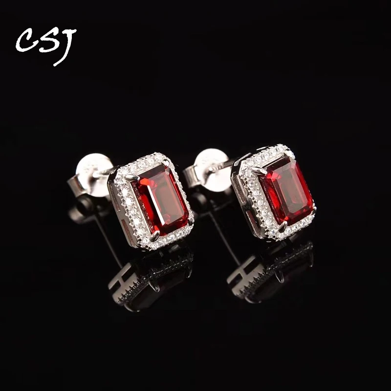 CSJ Natural Garnet Earrings Sterling 925 Silver Gemstone 5*7mm for Women wedding Engagment Party Birthday Jewelry Gift
CSJ Natural Garnet Earrings Sterling 925 Silver Gemstone 5*7mm for Women wedding Engagment Party Birthday Jewelry Gift