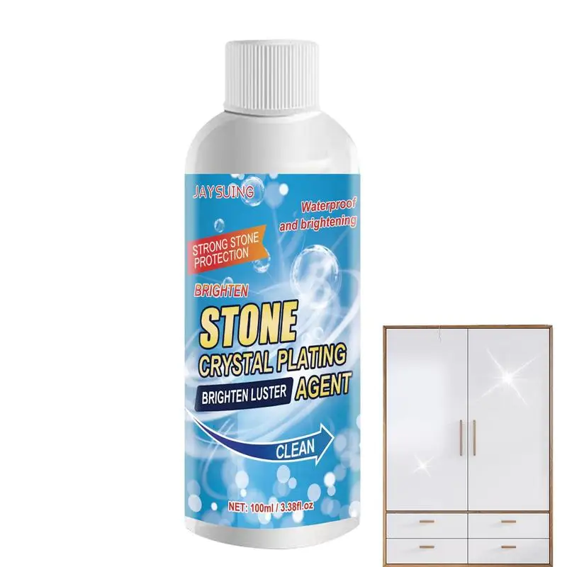 Crystal Plating Agent For Stone 100ml Safely Removes Grease Grime And Watermarks Used For Countertops Marble Stone Bathroom Tile 
Crystal Plating Agent For Stone 100ml Safely Removes Grease Grime And Watermarks Used For Countertops Marble Stone Bathroom Tile