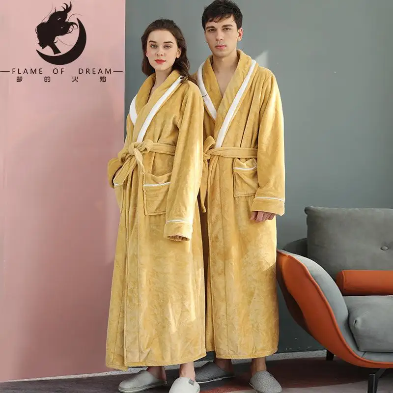 Flame Of Dream Men's Homeclothes Autumn And Winter Fat Pajamas Couples Flannel Bathrobelong Style Robe 2169
Flame Of Dream Men's Homeclothes Autumn And Winter Fat Pajamas Couples Flannel Bathrobelong Style Robe 2169