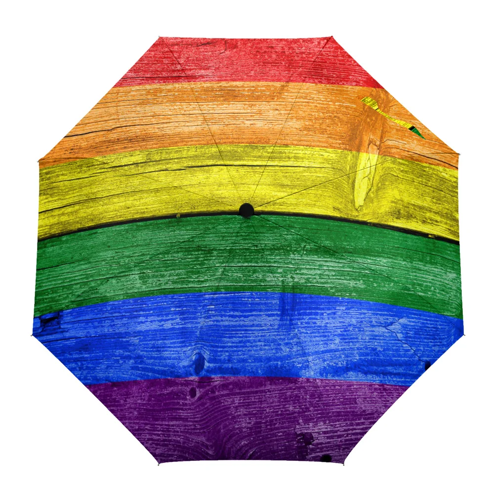 Lgbt Pride Rainbow Wood Print Women Men Rain Umbrella Three Folding Girl Durable Portable Automatic Umbrellas Gift Parasol
Lgbt Pride Rainbow Wood Print Women Men Rain Umbrella Three Folding Girl Durable Portable Automatic Umbrellas Gift Parasol