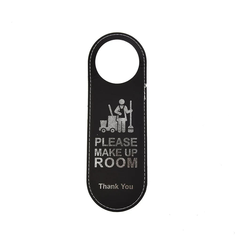 Hotel Room Sign PU Leather Plaque "Do Not Disturb" "Make Up Room" Cleaning Label Hanging Pendant Double-sided Door Decor Tags
Hotel Room Sign PU Leather Plaque "Do Not Disturb" "Make Up Room" Cleaning Label Hanging Pendant Double-sided Door Decor Tags