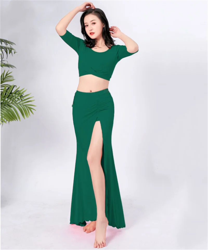 New Women Sexy Belly Dance Training Clothing Belly Dance Performance Costume Crop Top Split Skirt Dancing Suits
New Women Sexy Belly Dance Training Clothing Belly Dance Performance Costume Crop Top Split Skirt Dancing Suits