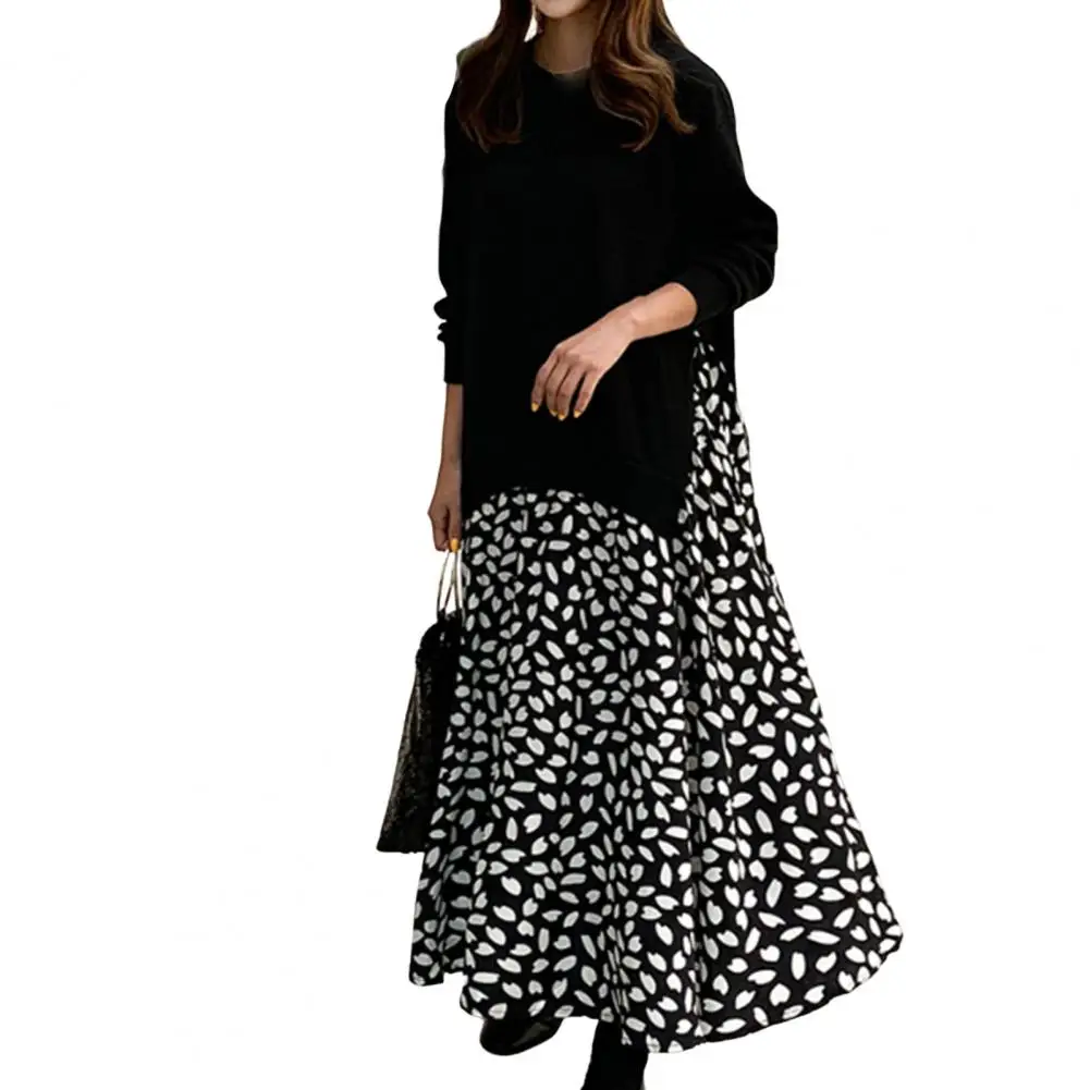 Plus Size O-Neck Long Sleeves A-Line Autumn Dress Side Split Top Floral Hem Fake Two Pieces Maxi Dress Female Clothing
Plus Size O-Neck Long Sleeves A-Line Autumn Dress Side Split Top Floral Hem Fake Two Pieces Maxi Dress Female Clothing