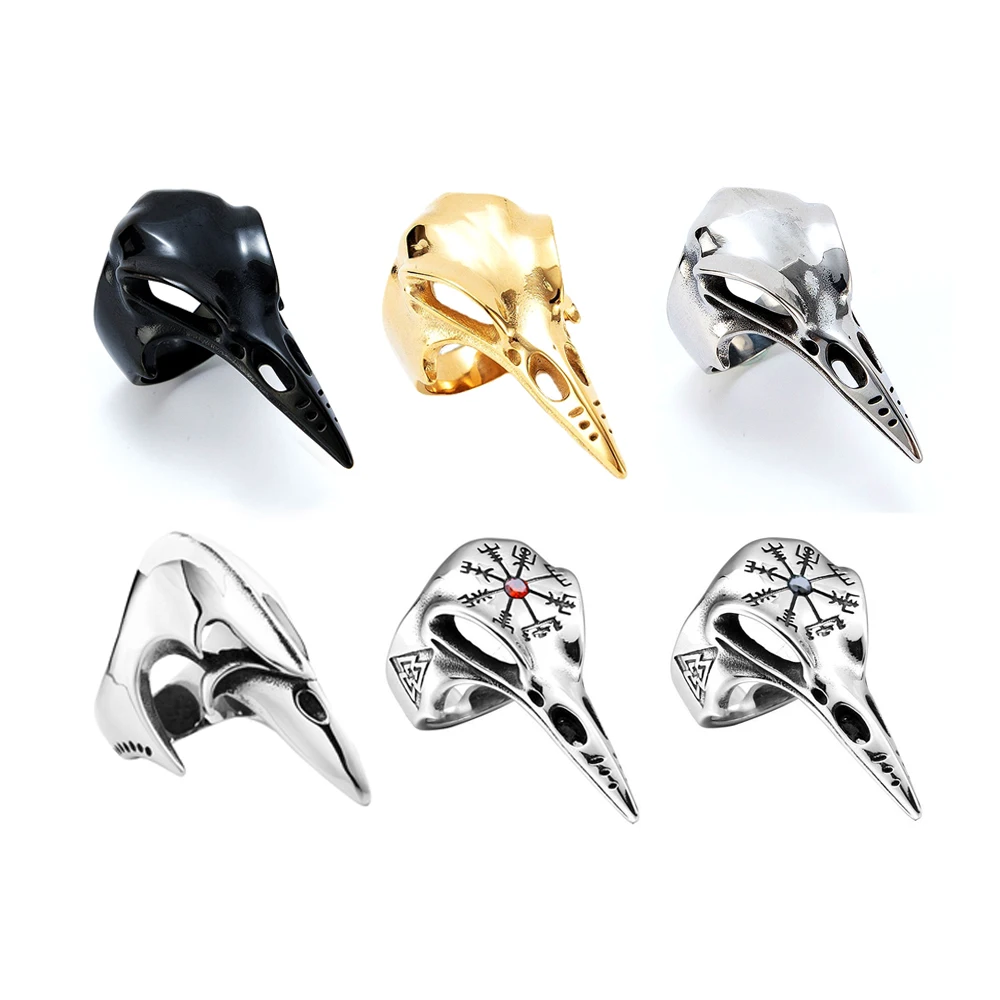 Vintage Viking Odin Crow Skull Men's Stainless Steel Ring Gothic Compass Rings For Men Women Valknut Ring Amulet Pattern 2022
Vintage Viking Odin Crow Skull Men's Stainless Steel Ring Gothic Compass Rings For Men Women Valknut Ring Amulet Pattern 2022
