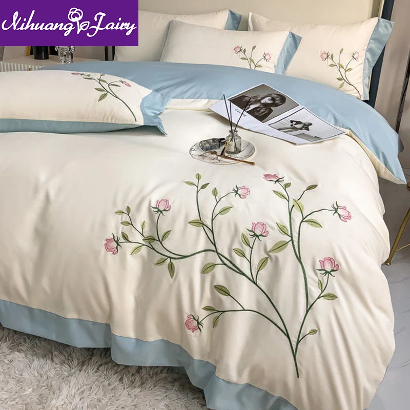 Washed cotton embroidery bedroom four-piece set Full quilt cover Princess style Queen bed sheet King bedding three-piece bedding
Washed cotton embroidery bedroom four-piece set Full quilt cover Princess style Queen bed sheet King bedding three-piece bedding