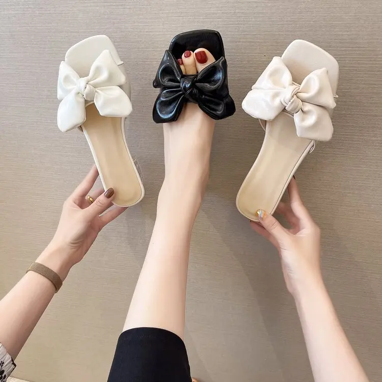 Summer Bow Non-slip Women's Slippers High Heel Casual Sandals Fashion Open Toe Square Toe Beach Large Size Sandals 35-42
Summer Bow Non-slip Women's Slippers High Heel Casual Sandals Fashion Open Toe Square Toe Beach Large Size Sandals 35-42