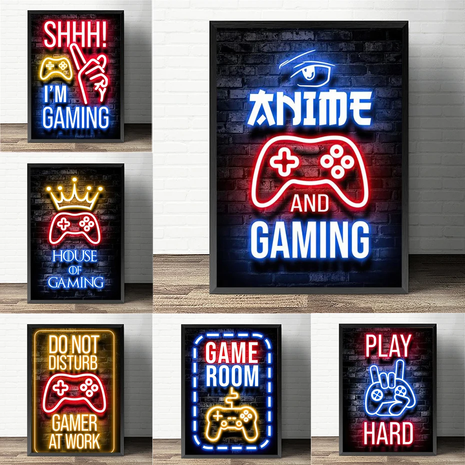 Gamer Sleep Game Canvas Painting Neon Sign Posters Prints Repeat Gaming Wall Art Picture for Kids Boys Room Decorative Playroom
Gamer Sleep Game Canvas Painting Neon Sign Posters Prints Repeat Gaming Wall Art Picture for Kids Boys Room Decorative Playroom