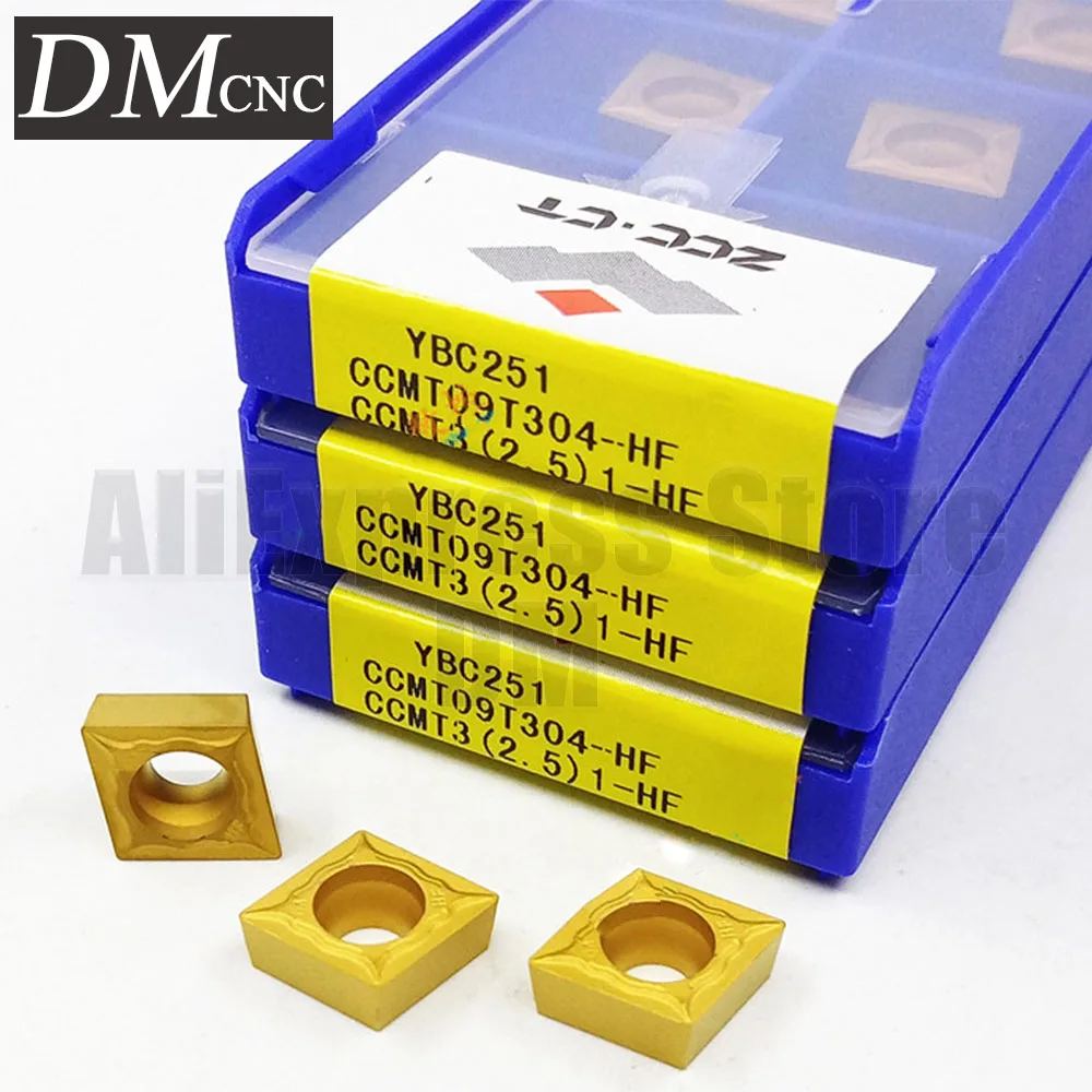 

10pcs ZCC.CT CCMT09T304-HF YBC251 CCMT09T304 HF YBC251 CCMT 09T304 Carbide Inserts Turning Tools CNC Cutter Lathe CCMT Blade