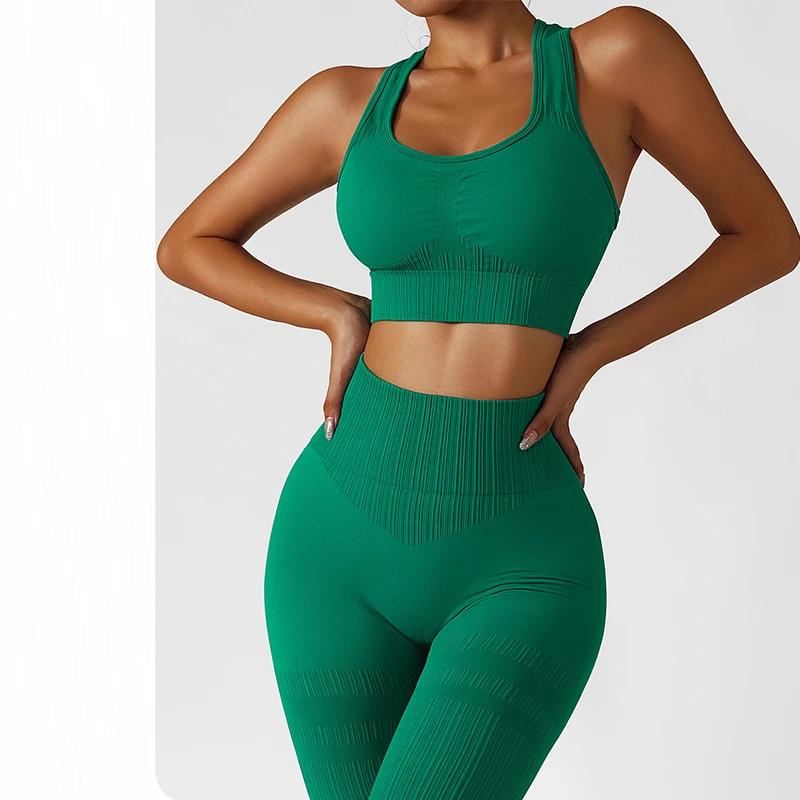 Summer seamless Yoga suit women's high waist hip lifting shockproof back fitness suit running suit sweatpants
Summer seamless Yoga suit women's high waist hip lifting shockproof back fitness suit running suit sweatpants