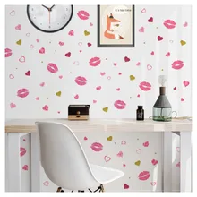 2pcs Love Leopard Red Lip Wall Stickers Living Room Bedroom Study Dining Room Creative Decorative Mural Wall Stickers Ymf003