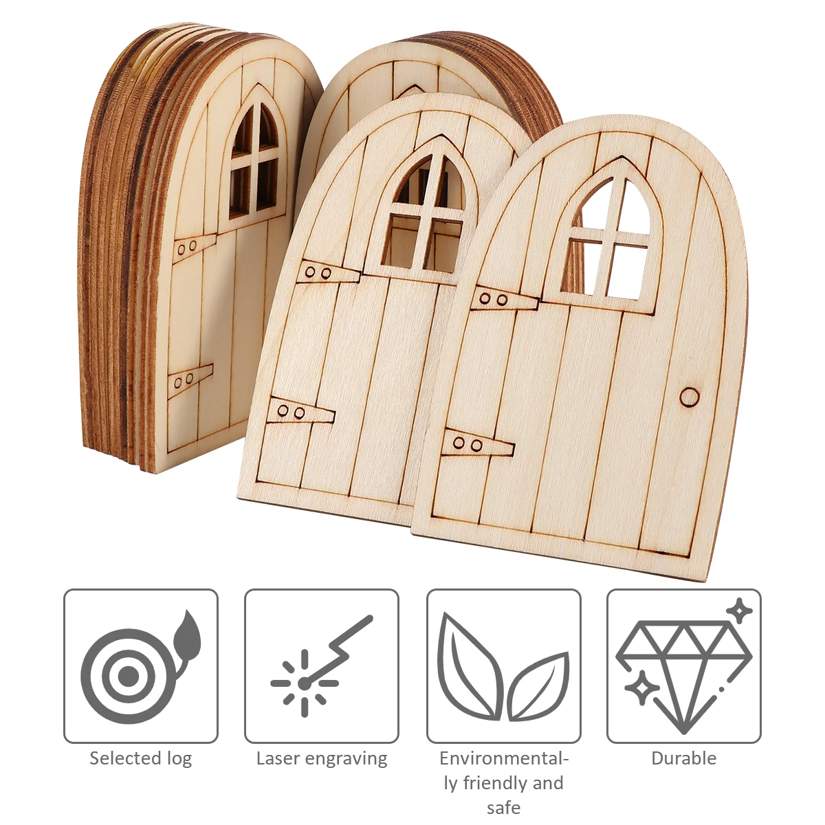 20pcs 3mm Wooden Fairy Door Ornament Unfinished Door with Window Miniature Door Model DIY Craft Decoration
20pcs 3mm Wooden Fairy Door Ornament Unfinished Door with Window Miniature Door Model DIY Craft Decoration