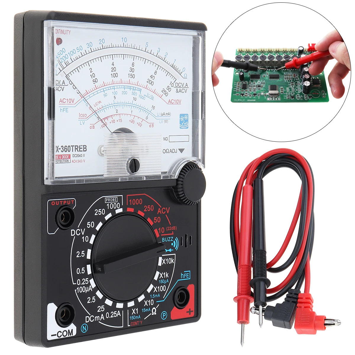 Mini Portable Poin-ter Multimeter Voltmeter DC AC Voltage DC Current Ohm Multi Meter Tester with One Pair Test Pen
Mini Portable Poin-ter Multimeter Voltmeter DC AC Voltage DC Current Ohm Multi Meter Tester with One Pair Test Pen