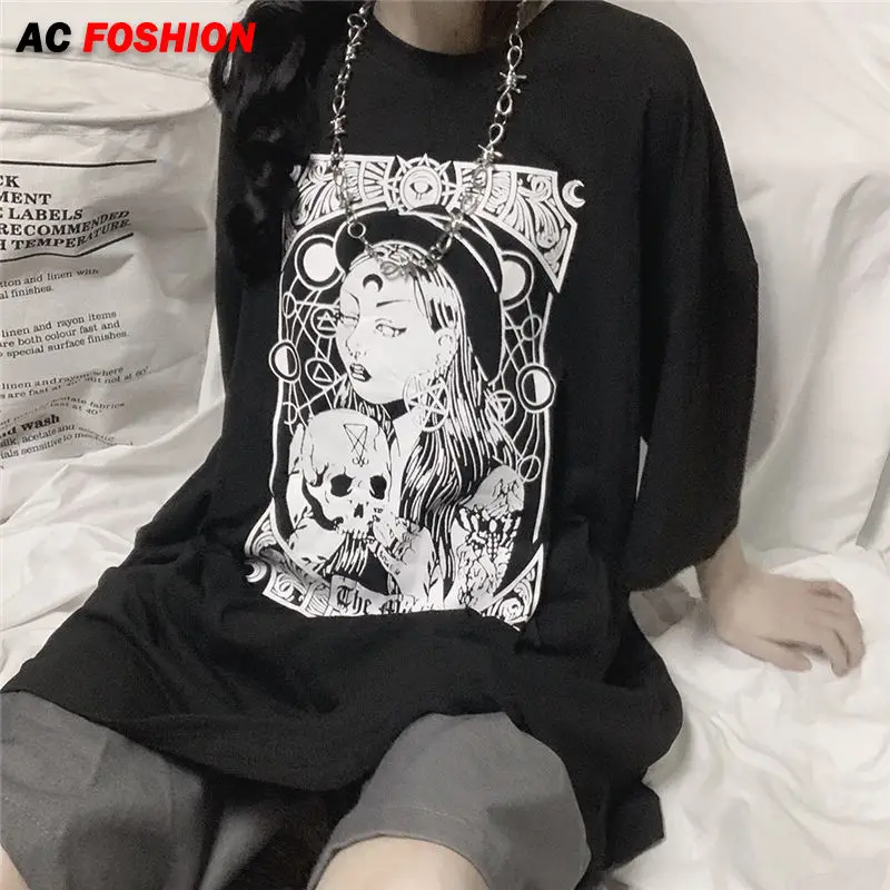 Oversized T-shirt Women T-shirt Harajuku Anime Printing tshirt Alphabet Short-sleeve Streetwear tops Loose White Hip Hop T-shirt
Oversized T-shirt Women T-shirt Harajuku Anime Printing tshirt Alphabet Short-sleeve Streetwear tops Loose White Hip Hop T-shirt