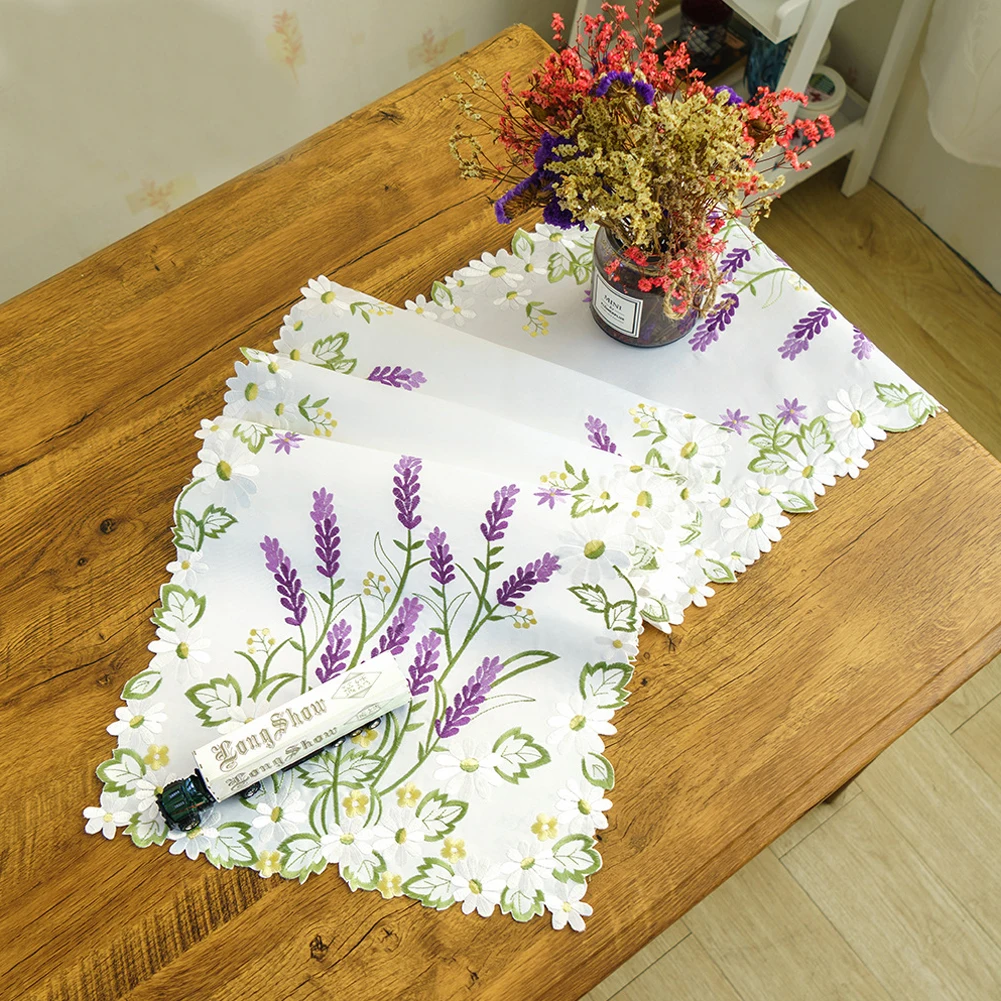 1x скатерть с вышивкой в виде фиолетового цветка лаванды, чехол для стола, аксессуары для свадебной вечеринки 
1x скатерть с вышивкой в виде фиолетового цветка лаванды, чехол для стола, аксессуары для свадебной вечеринки