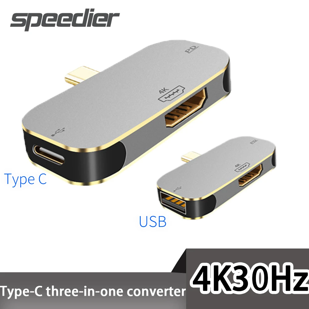 Док-станция для Macbook Pro 3 в 1, USB-конвертер 4K 30 Гц 
Док-станция для Macbook Pro 3 в 1, USB-конвертер 4K 30 Гц