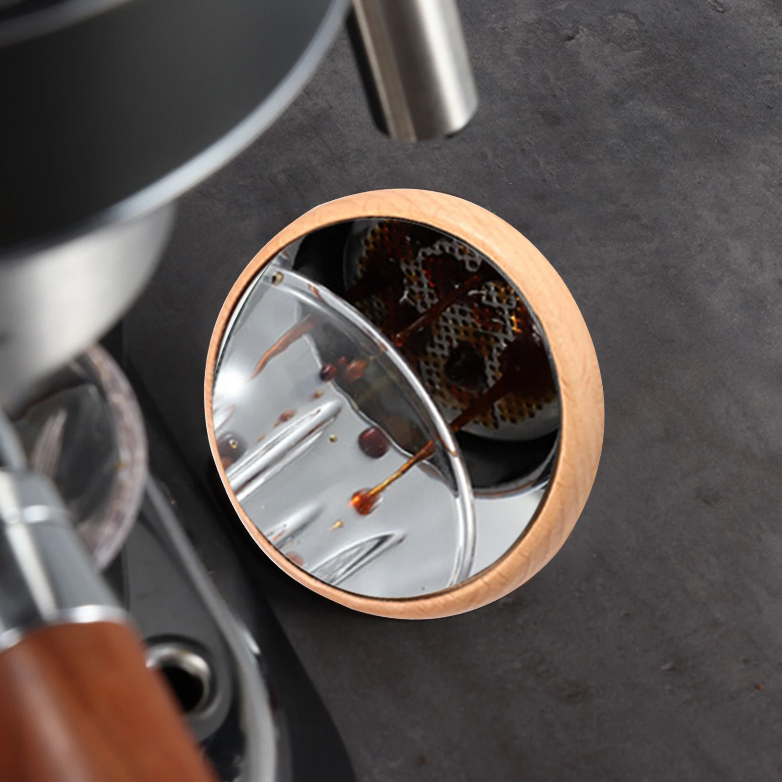 Coffee Extraction Observation Mirror MultiDirectional Solid Wood Reflective Mirror Bottomless Handle Extraction Auxiliary Mirror
Coffee Extraction Observation Mirror MultiDirectional Solid Wood Reflective Mirror Bottomless Handle Extraction Auxiliary Mirror