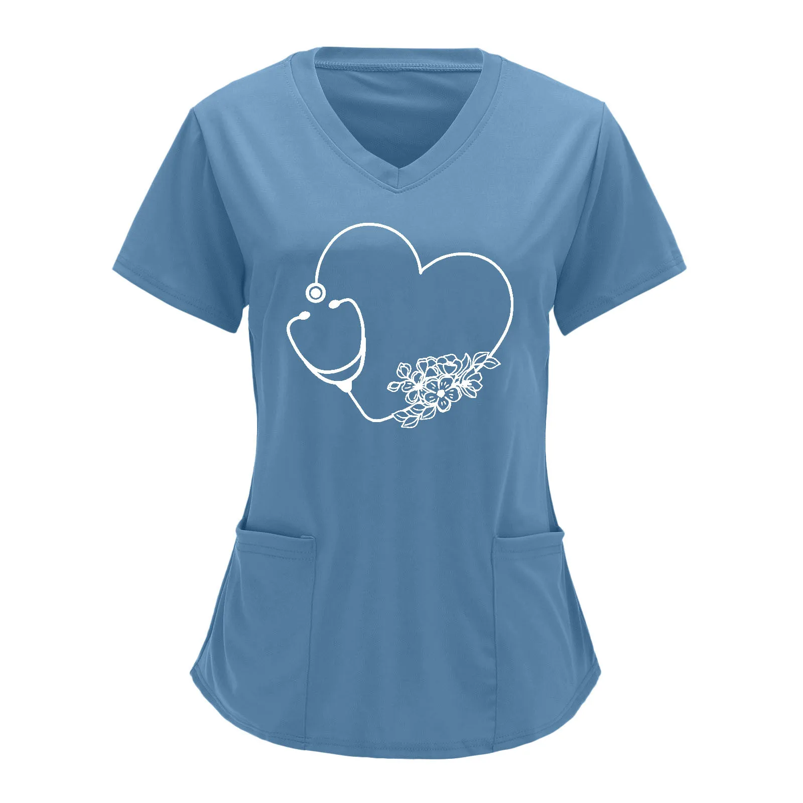 Women V Neck Solid Color Overalls Partial Positioning Printing Solid Color Short Sleeve Top Overalls Top
Women V Neck Solid Color Overalls Partial Positioning Printing Solid Color Short Sleeve Top Overalls Top