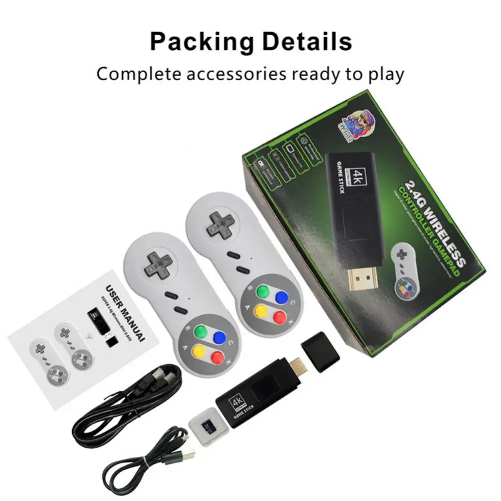 Family Game Console 64G Game Stick 4K Games Retro Game Console Wireless Controller for PS1/GBA Kids Gift
Family Game Console 64G Game Stick 4K Games Retro Game Console Wireless Controller for PS1/GBA Kids Gift