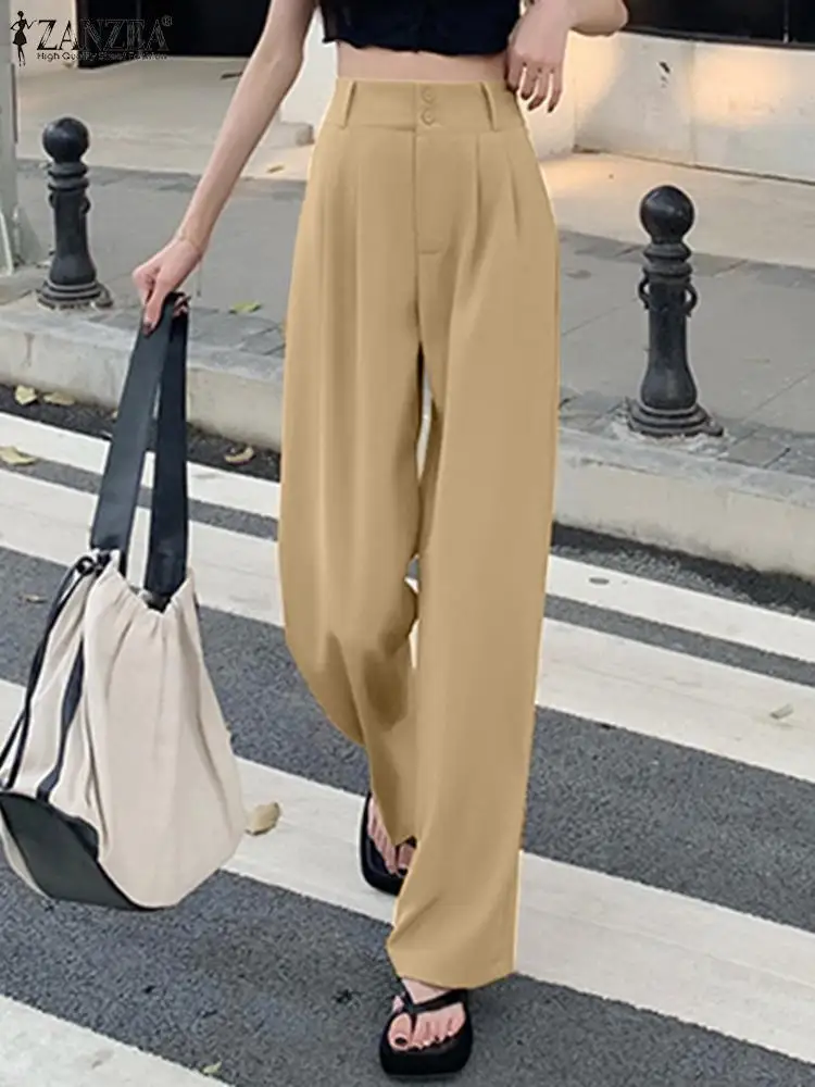 2022 ZANZEA Women Solid Color Wide Leg Pants Autumn Floor Length Straight Pockets Trousers Fashion Casual Baggy Work Pantalon
2022 ZANZEA Women Solid Color Wide Leg Pants Autumn Floor Length Straight Pockets Trousers Fashion Casual Baggy Work Pantalon
