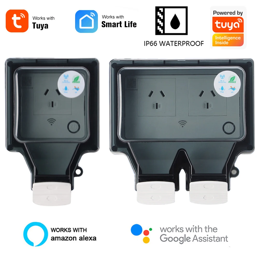 Australia Plug Electrical Sockets Tuya Wifi Smart Home Appliance Outdoor Socket With Timer 220V Weatherproof Socket Cover
Australia Plug Electrical Sockets Tuya Wifi Smart Home Appliance Outdoor Socket With Timer 220V Weatherproof Socket Cover
