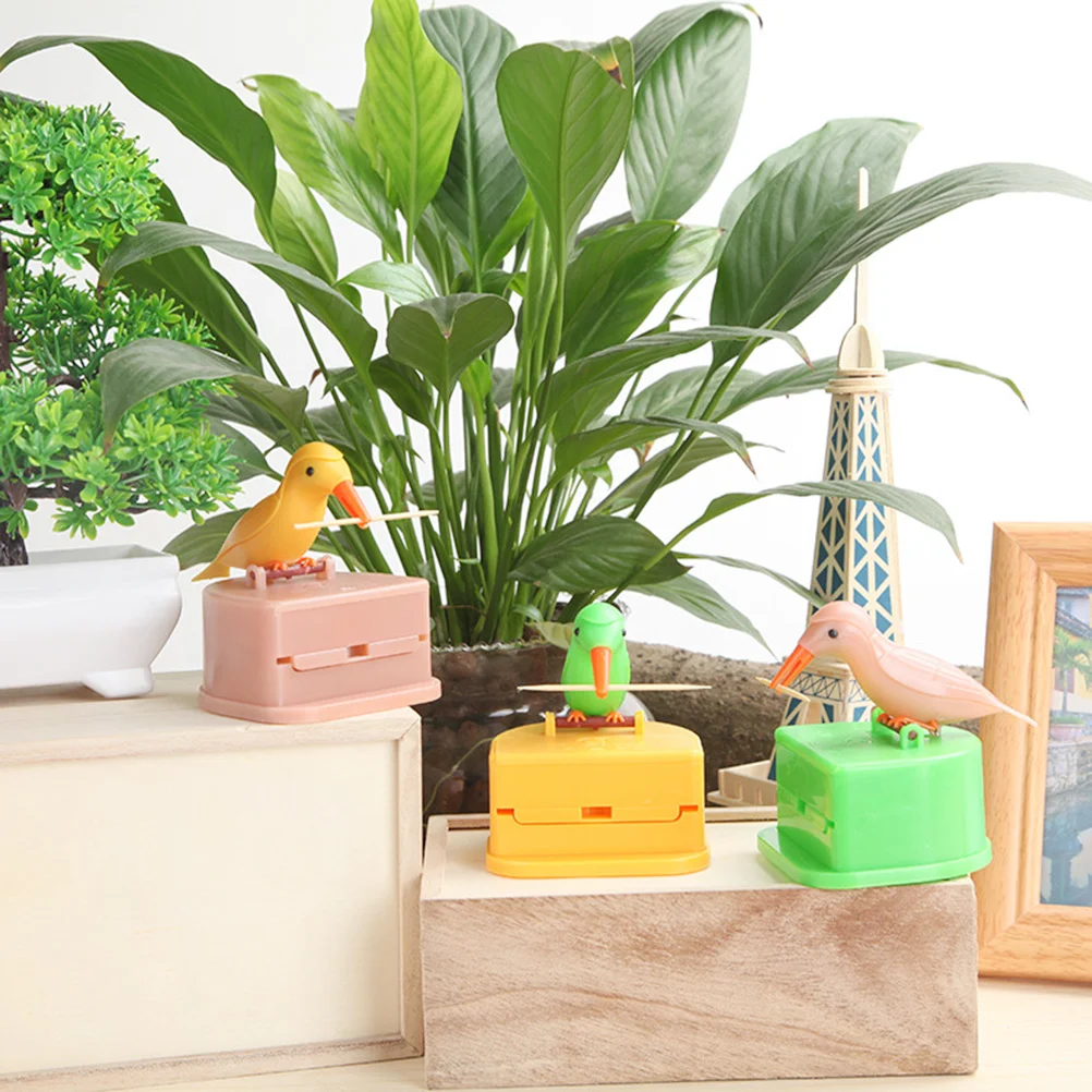 Toothpick Dispenser Holder Box Automatic Case Auto Bird Storagebottle Toy Stand Can Jar Organizer Press Hand Toothpicks Kids
Toothpick Dispenser Holder Box Automatic Case Auto Bird Storagebottle Toy Stand Can Jar Organizer Press Hand Toothpicks Kids