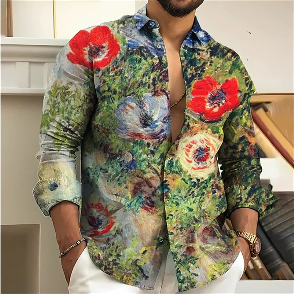 2023 Fashion Retro Flower Print Men's Long Sleeve Button Shirt Soft and Comfortable Material Men's Plus Size Street Shirt
2023 Fashion Retro Flower Print Men's Long Sleeve Button Shirt Soft and Comfortable Material Men's Plus Size Street Shirt