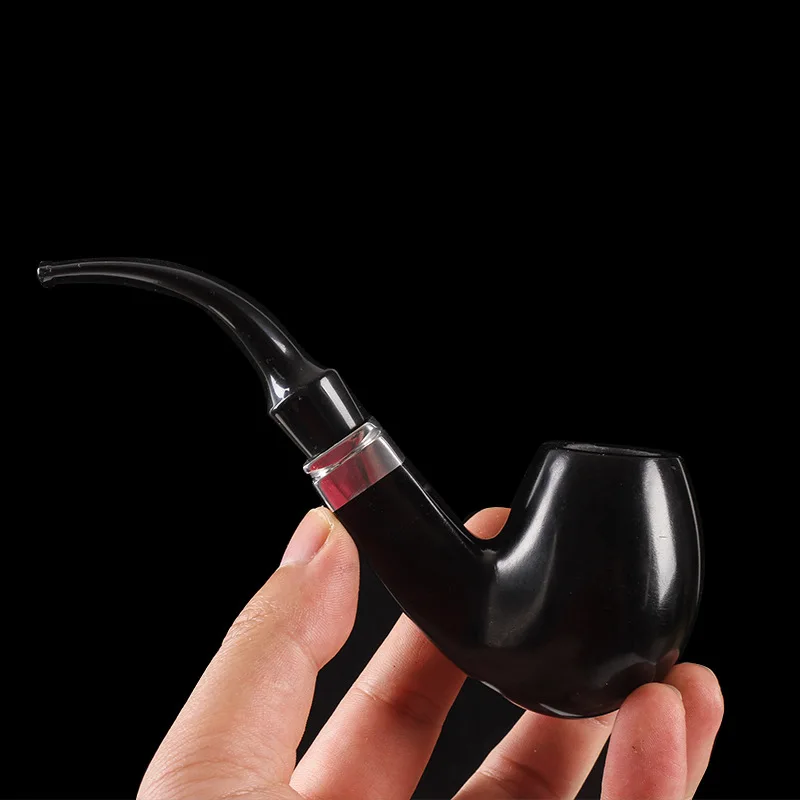 Ebony pipe cauldron old-fashioned solid wood and aluminum ring curved portable 9mm filter cut tobacco pipe
Ebony pipe cauldron old-fashioned solid wood and aluminum ring curved portable 9mm filter cut tobacco pipe