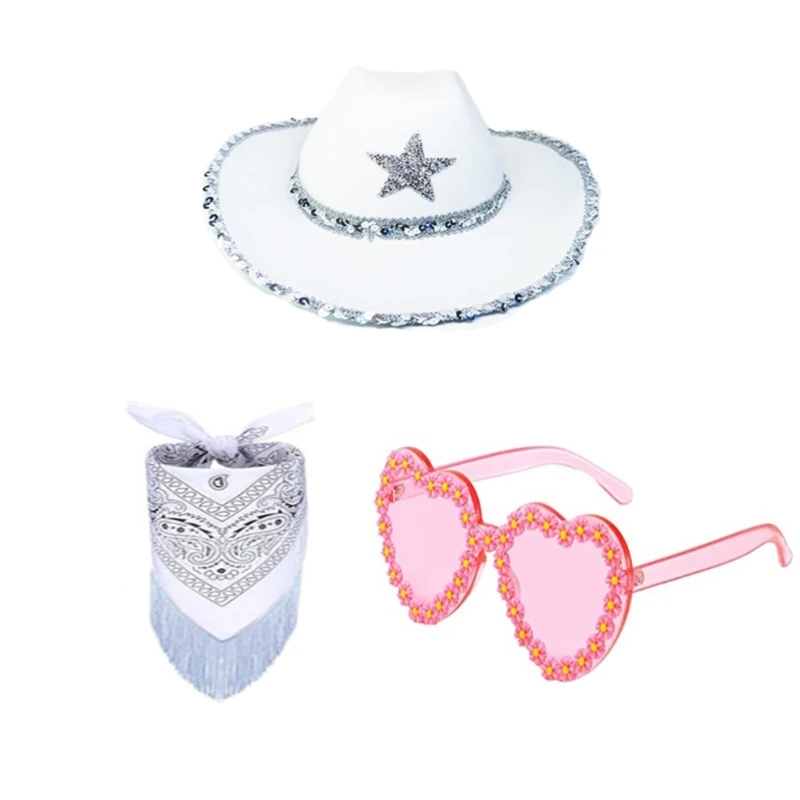 XXFD CowboyHat очки BandanaSet Cowgirl головной убор для женщин шляпа для девичвечерние головной убор для вечеринки Cowgirl очки для мальчиков бандана cowrette
XXFD CowboyHat очки BandanaSet Cowgirl головной убор для женщин шляпа для девичвечерние головной убор для вечеринки Cowgirl очки для мальчиков бандана cowrette
