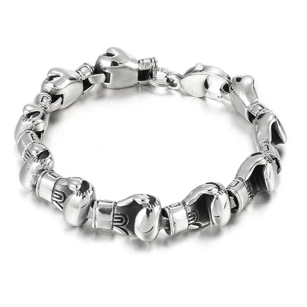 18mm Punk Rock Smooth Curb Link Boxing Boxer Glove Bracelet Hiphop 316L Stainless Steel Biker Chain Bracelets Jewelry For Men
18mm Punk Rock Smooth Curb Link Boxing Boxer Glove Bracelet Hiphop 316L Stainless Steel Biker Chain Bracelets Jewelry For Men