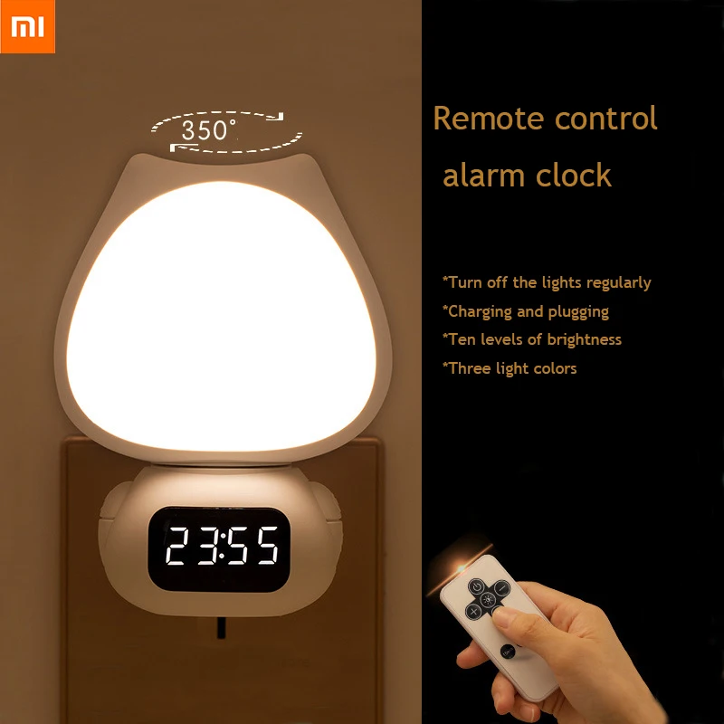 Xiaomi Meow rotating remote control night light charging and plug-in dual-use timing dimmable soft light feeding with clock
Xiaomi Meow rotating remote control night light charging and plug-in dual-use timing dimmable soft light feeding with clock