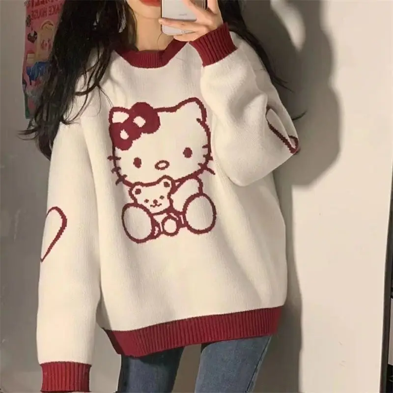 Anime Kawaii Sanrio Hello Kitty Cute Cartoon Girl Sweater Autumn Winter New College Style Coat Sweater Loose Sweet All-Match
Anime Kawaii Sanrio Hello Kitty Cute Cartoon Girl Sweater Autumn Winter New College Style Coat Sweater Loose Sweet All-Match