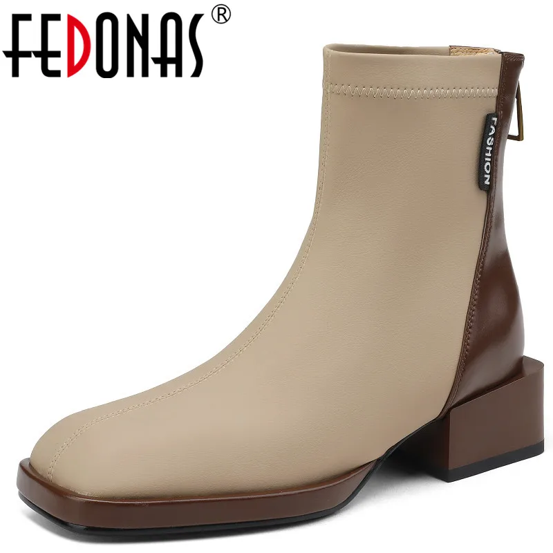 FEDONAS Women Ankle Boots Square Toe Thick Heels Autumn Winter Office Ladies Fashion Newest Shoes Woman Basic Stretch Boots
FEDONAS Women Ankle Boots Square Toe Thick Heels Autumn Winter Office Ladies Fashion Newest Shoes Woman Basic Stretch Boots