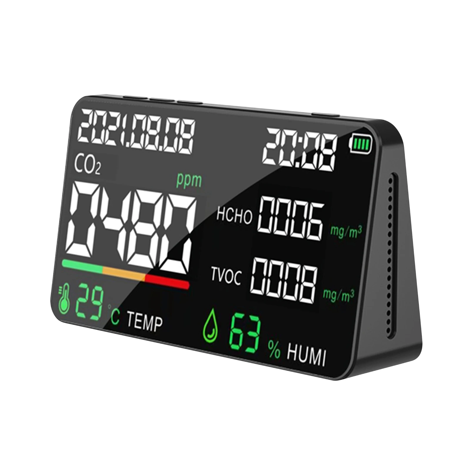 5 in 1 Air Quality Monitor Digital CO2 Meter HCHO TVOC Temperature Humidity Tester Rechargeable Indoor NDIR Carbon Dioxide Meter
5 in 1 Air Quality Monitor Digital CO2 Meter HCHO TVOC Temperature Humidity Tester Rechargeable Indoor NDIR Carbon Dioxide Meter