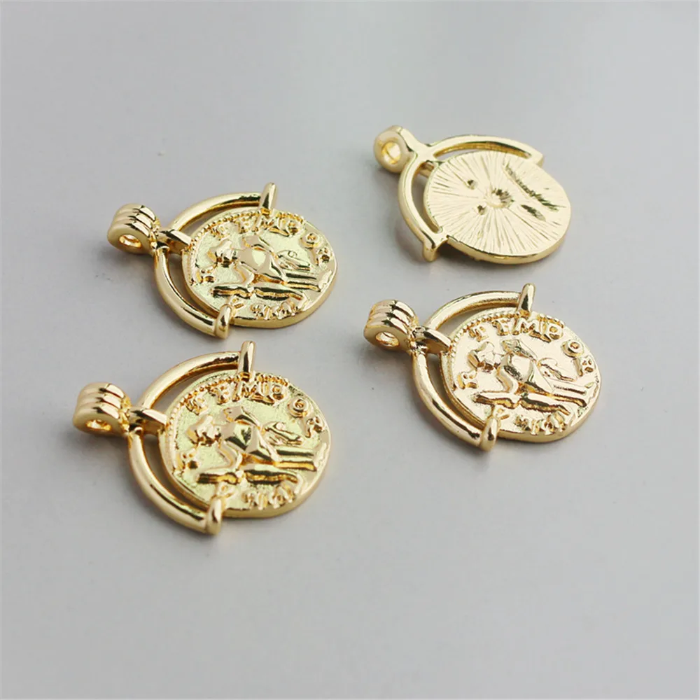 14K gold bag color protection accessories English portrait round plate 23.5mm small pendant DIY bracelet necklace pendant Pendan
14K gold bag color protection accessories English portrait round plate 23.5mm small pendant DIY bracelet necklace pendant Pendan