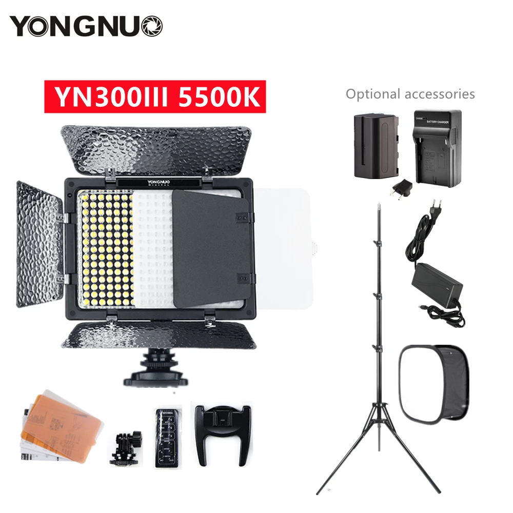 Yongnuo YN300III 5500K Camera Photo LED Video Fill Lights Studio Lamp For Makeup TikTok Webcast Optional with Battery Softbox DC
Yongnuo YN300III 5500K Camera Photo LED Video Fill Lights Studio Lamp For Makeup TikTok Webcast Optional with Battery Softbox DC