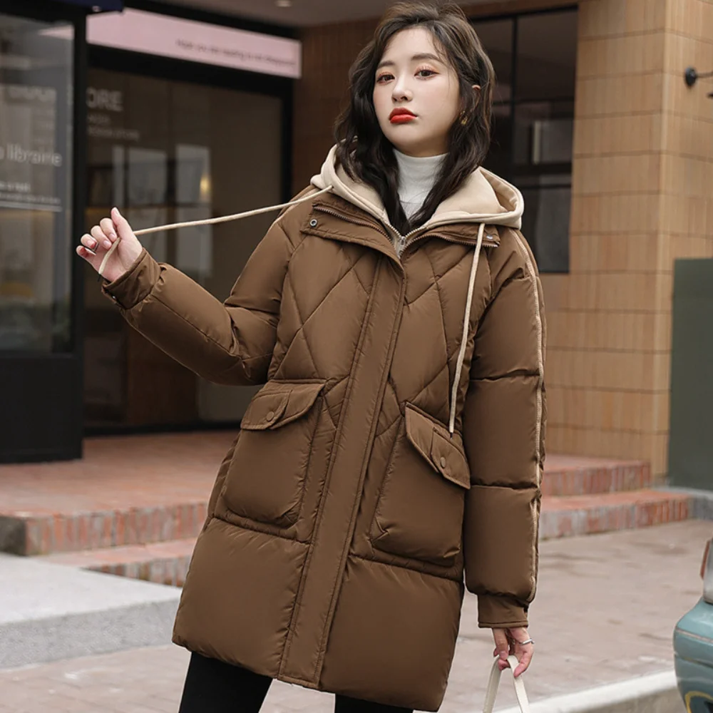 2023 New Winter Autumn Women's Coat Medium Long Fake Two Thick Warm Casual Fashion Outwear Hooded Female Down Cotton Coat
2023 New Winter Autumn Women's Coat Medium Long Fake Two Thick Warm Casual Fashion Outwear Hooded Female Down Cotton Coat