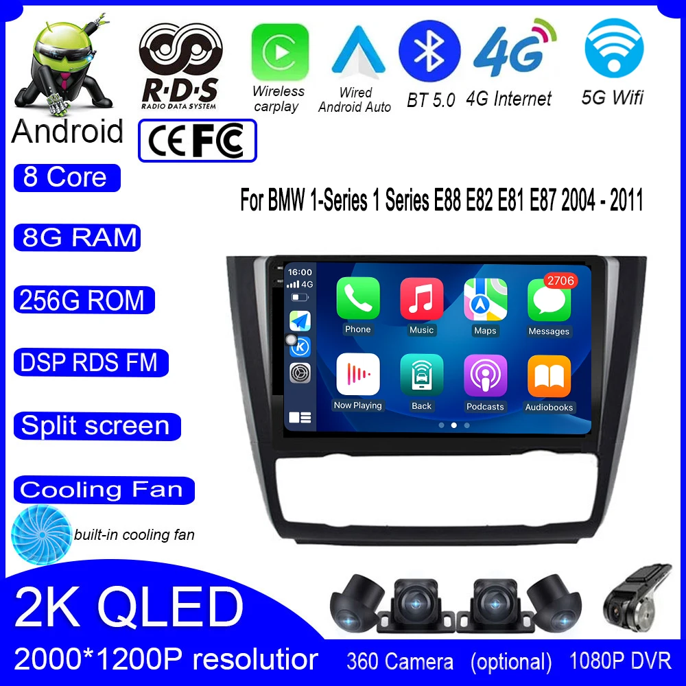 Автомагнитола 9 дюймов QLED DSP Android 13 для BMW 1 серии E88 E82 E81 E87 2004-2011, видео, 4G, Wi-Fi, мультимедийная навигация
Автомагнитола 9 дюймов QLED DSP Android 13 для BMW 1 серии E88 E82 E81 E87 2004-2011, видео, 4G, Wi-Fi, мультимедийная навигация