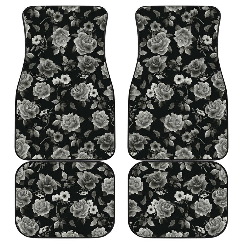 Monochrome Rose Floral Pattern Print Front and Back Car Floor Mats Heavy Carpet Front and Rear Full Set 4PCs Pack
Monochrome Rose Floral Pattern Print Front and Back Car Floor Mats Heavy Carpet Front and Rear Full Set 4PCs Pack