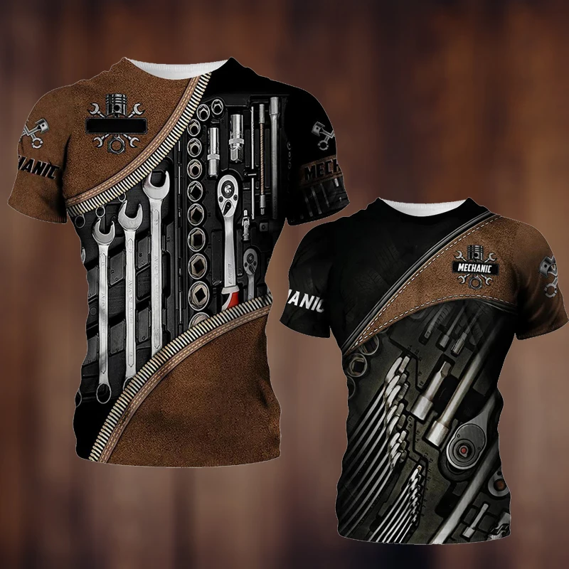 2Pcs Mechanic Shirt Men's T-shirt Mechanical Tools Print Short Sleeve Summer Casual Tops Oversized Fashion Breathable Clothing
2Pcs Mechanic Shirt Men's T-shirt Mechanical Tools Print Short Sleeve Summer Casual Tops Oversized Fashion Breathable Clothing