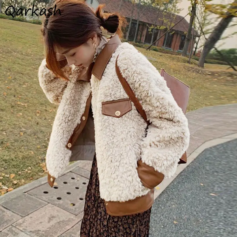 Jackets Women Patchwork Vintage Loose Single Breasted S-3XL 3 Colors Elegant Autumn Fleece Warm Outwear Feminine New Popular Ins
Jackets Women Patchwork Vintage Loose Single Breasted S-3XL 3 Colors Elegant Autumn Fleece Warm Outwear Feminine New Popular Ins