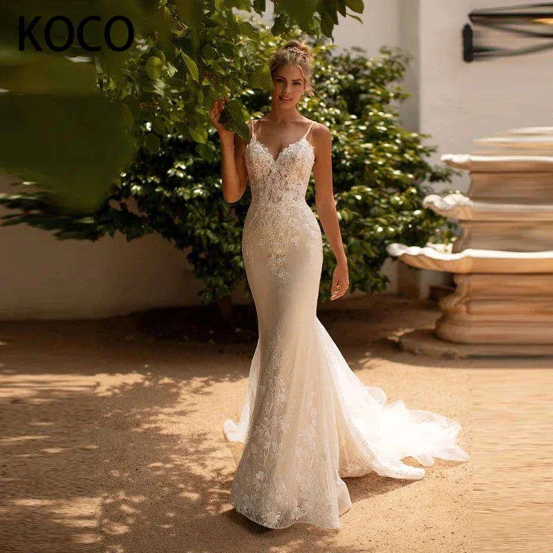 MACDUGAL Wedding Dresses 2022 Elegant Spaghetti Beach Bride Mermaid Gown Sexy Sweep Train Appliques Vestido De Novia Civil
MACDUGAL Wedding Dresses 2022 Elegant Spaghetti Beach Bride Mermaid Gown Sexy Sweep Train Appliques Vestido De Novia Civil
