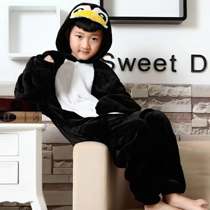 

Children Kigurumi Onesie Kids Stitch Pajamas Tiger Bear Panda Animal Sleepwear For Boys Girls Flannel Funny Pijama