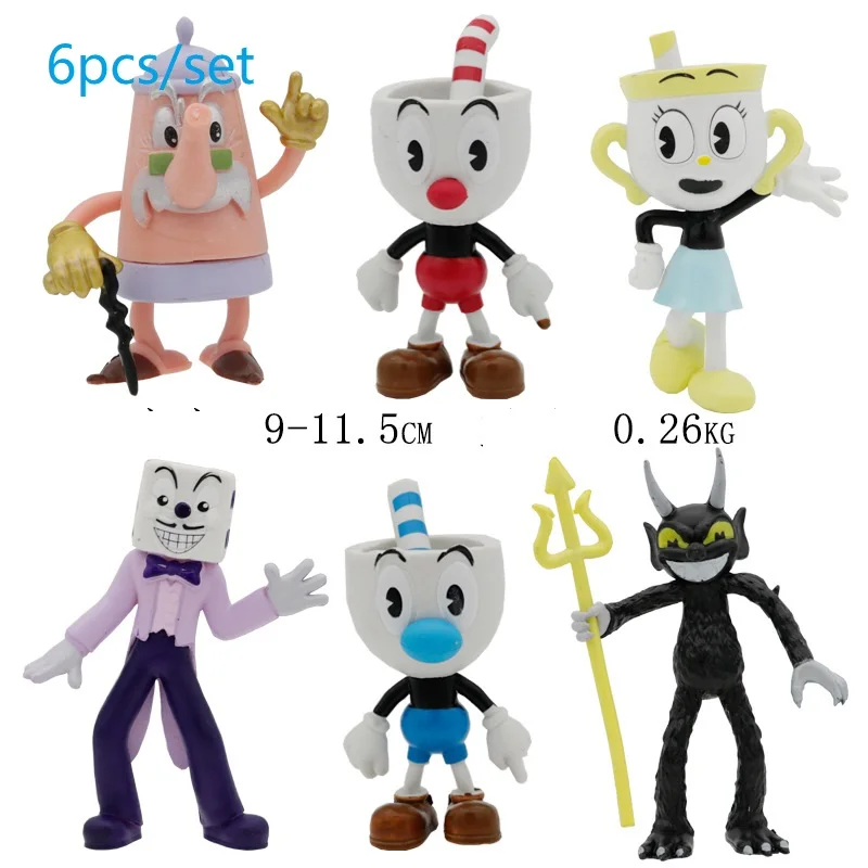 6pcs/ set New Cuphead Action figures 3inch Mugman Model PVC Dolls Cartoon Anime Toys set Gifts for Child
6pcs/ set New Cuphead Action figures 3inch Mugman Model PVC Dolls Cartoon Anime Toys set Gifts for Child