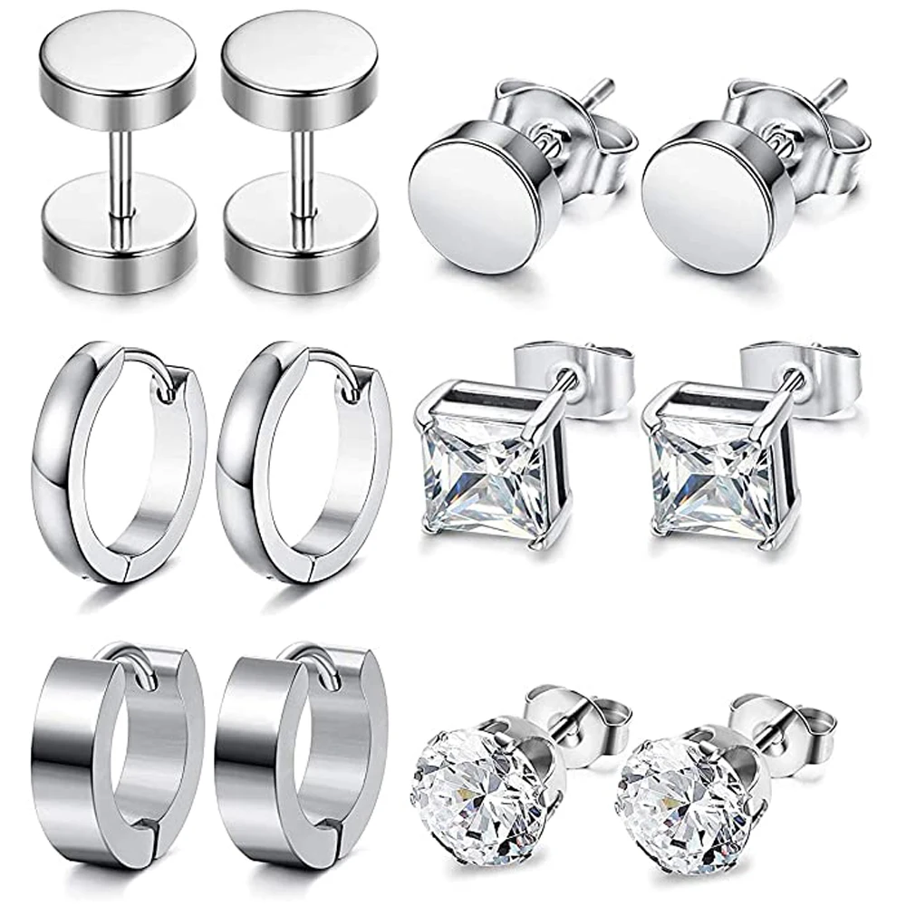 6 пар, серьги-гвоздики из нержавеющей стали
6 пар, серьги-гвоздики из нержавеющей стали