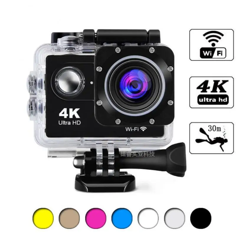 

Action Camera Ultra HD 4K / 30fps WiFi 2.0" 140D Underwater Waterproof Cam Helmet Vedio Go Sport