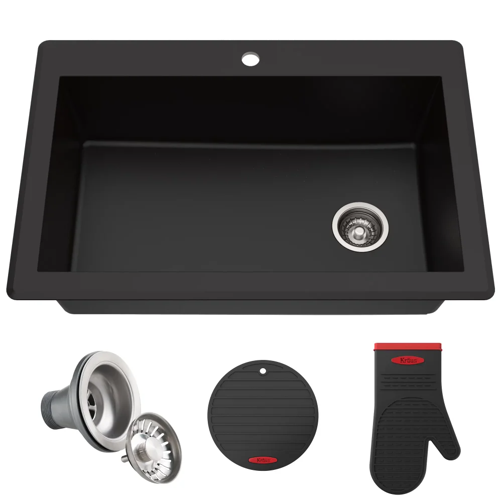 Kraus Kgd-54 Forteza 33" Composite Granite Kitchen Sink For Undermount Or Countertop
Kraus Kgd-54 Forteza 33" Composite Granite Kitchen Sink For Undermount Or Countertop